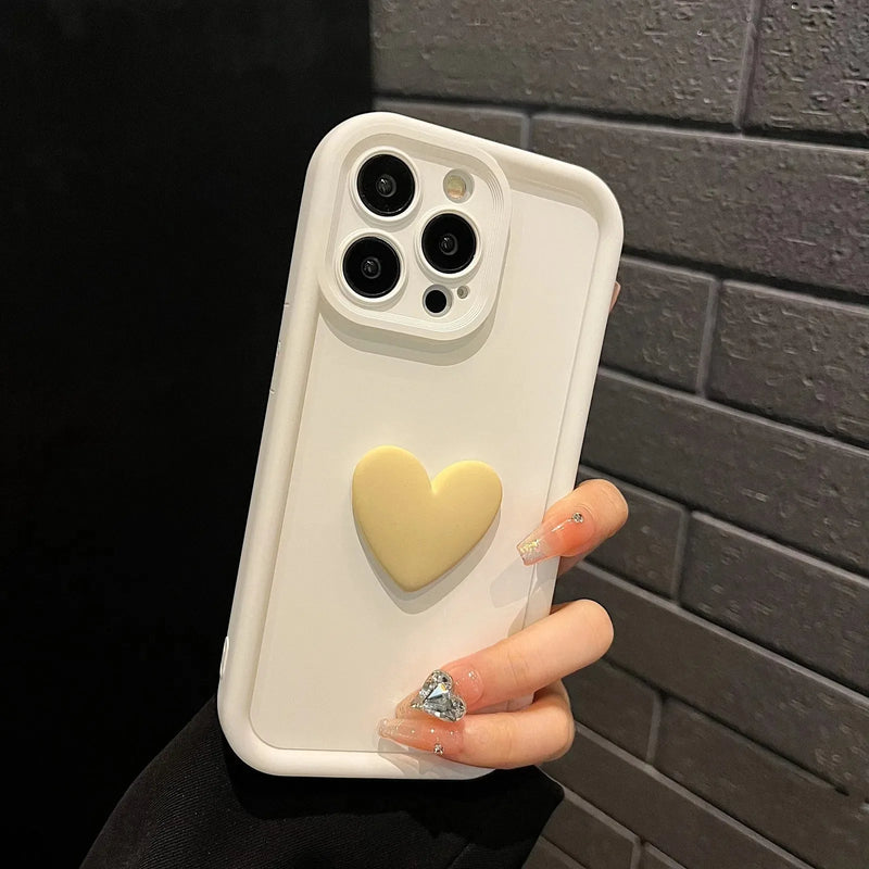 3D Heart Silicone iPhone Case