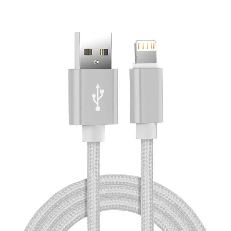 Metal Nylon Braided USB Cable for iPhone 14/13/12/11 & iPad