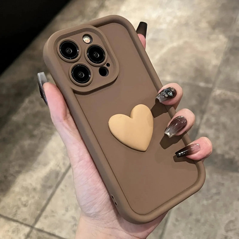 3D Heart Silicone iPhone Case