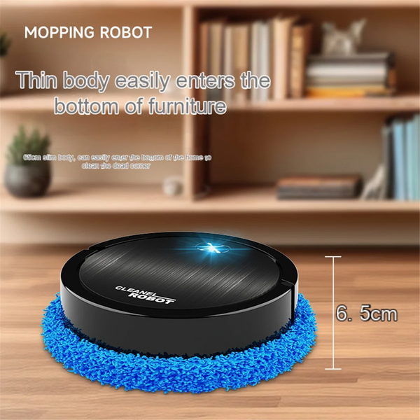 Robot vacuum cleaner side view with slim design