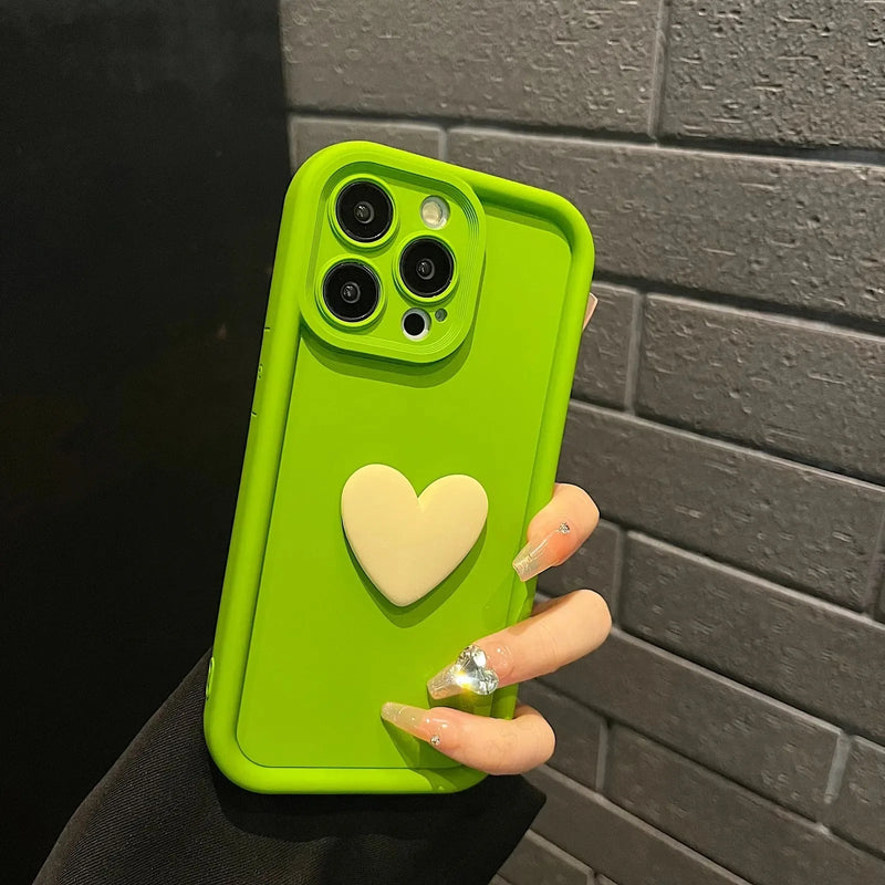 3D Heart Silicone iPhone Case