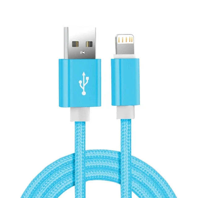 Metal Nylon Braided USB Cable for iPhone 14/13/12/11 & iPad