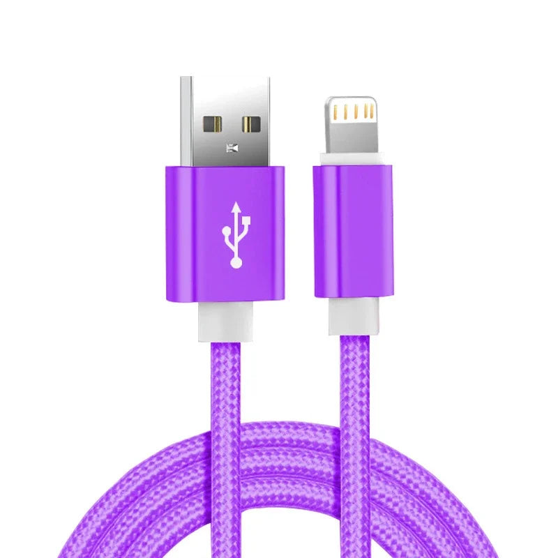 Metal Nylon Braided USB Cable for iPhone 14/13/12/11 & iPad