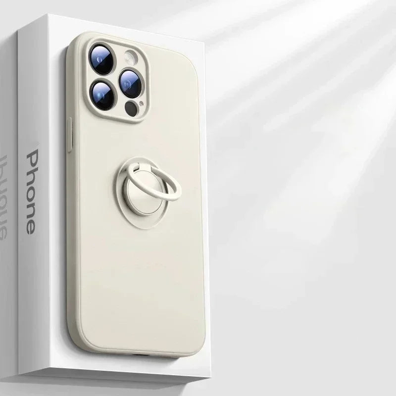Magnetic Silicone iPhone Case with Ring