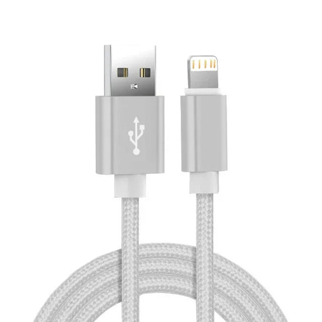 Metal Nylon Braided USB Cable for iPhone 14/13/12/11 & iPad