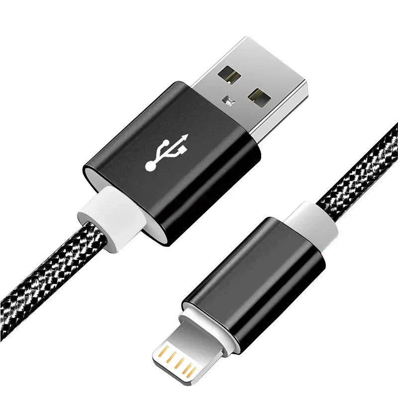 Metal Nylon Braided USB Cable for iPhone 14/13/12/11 & iPad