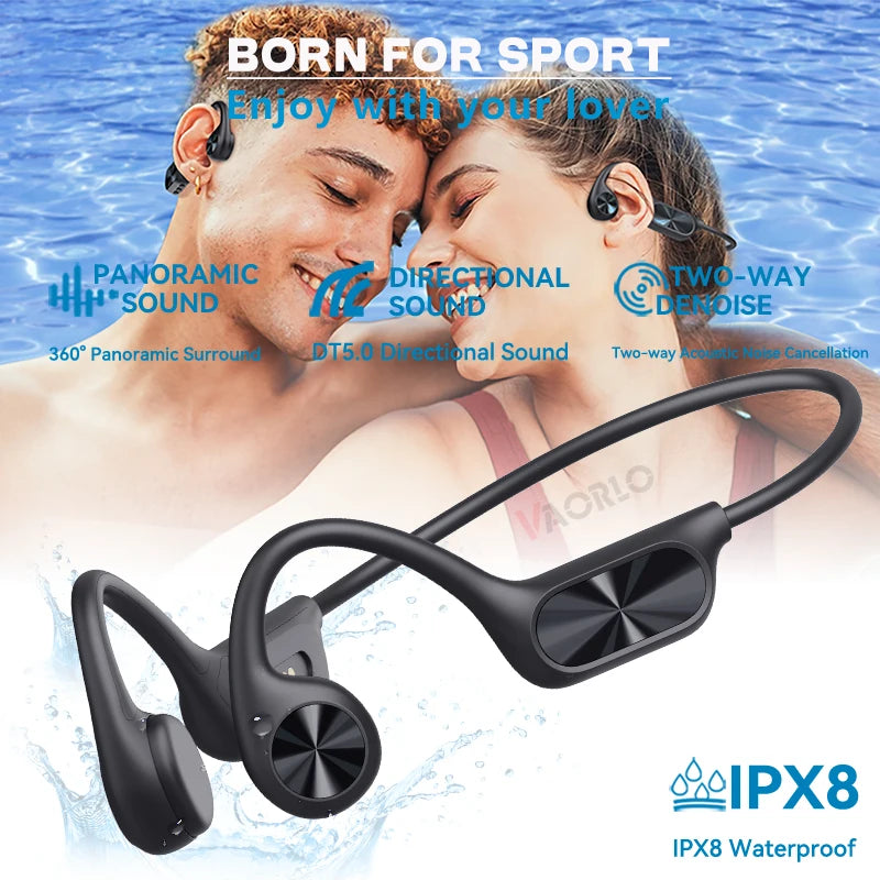 Bone Conduction Wireless Headphones – 32GB MP3, IPX8 Waterproof