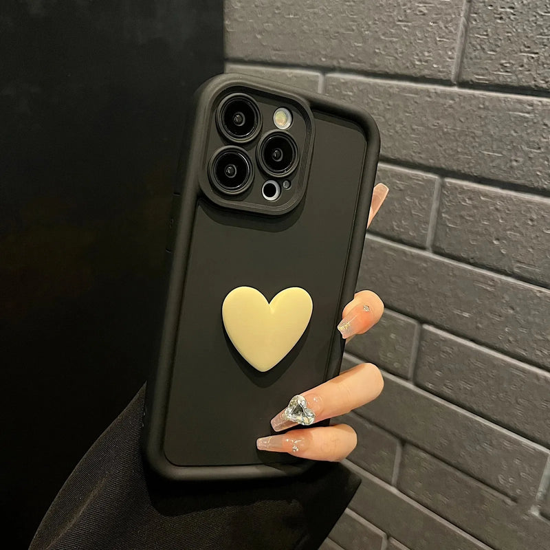 3D Heart Silicone iPhone Case