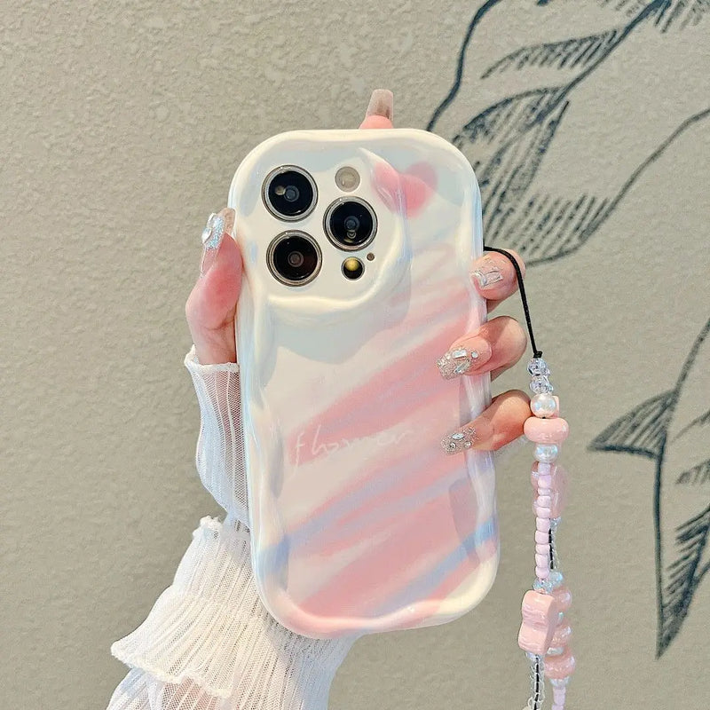 Floral iPhone Case with Wrist Strap