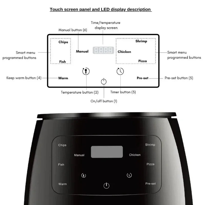 6L Air Fryer – Large Capacity Smart Touch Oven