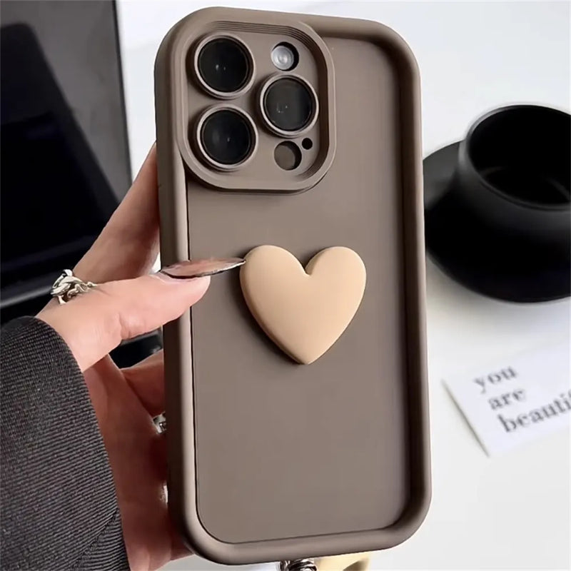 3D Heart Silicone iPhone Case