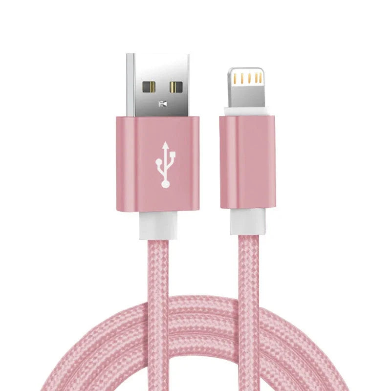 Metal Nylon Braided USB Cable for iPhone 14/13/12/11 & iPad