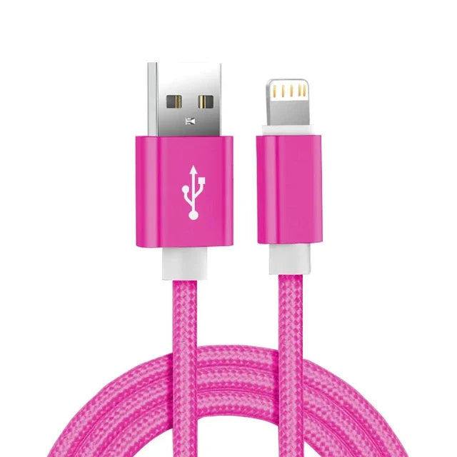 Metal Nylon Braided USB Cable for iPhone 14/13/12/11 & iPad