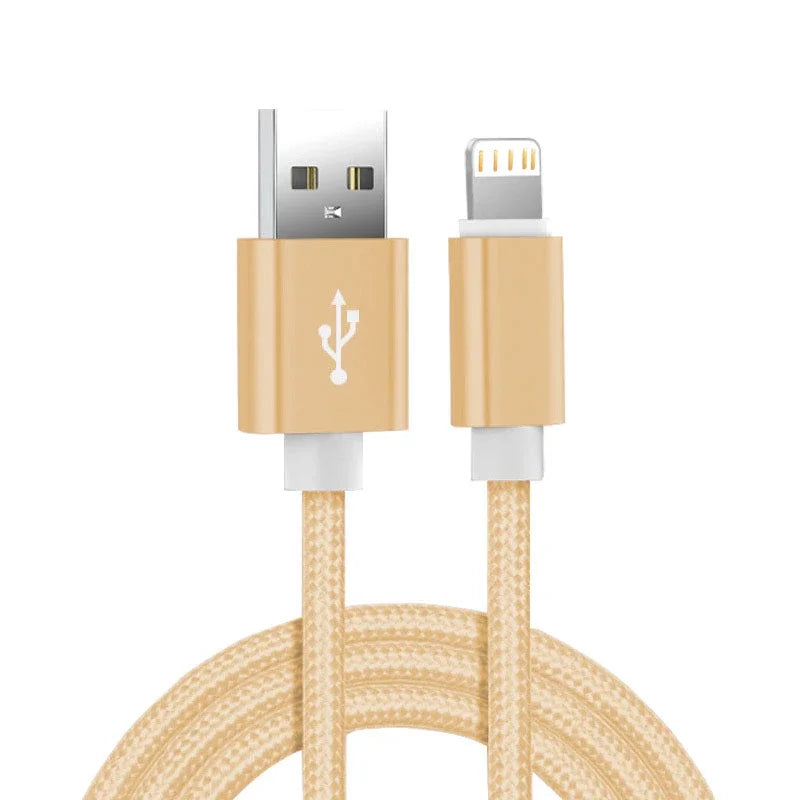 Metal Nylon Braided USB Cable for iPhone 14/13/12/11 & iPad
