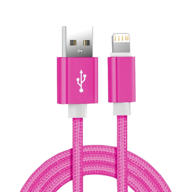 Metal Nylon Braided USB Cable for iPhone 14/13/12/11 & iPad