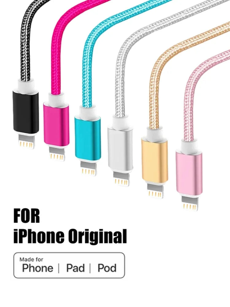 Metal Nylon Braided USB Cable for iPhone 14/13/12/11 & iPad