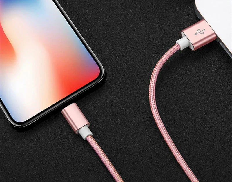 Metal Nylon Braided USB Cable for iPhone 14/13/12/11 & iPad