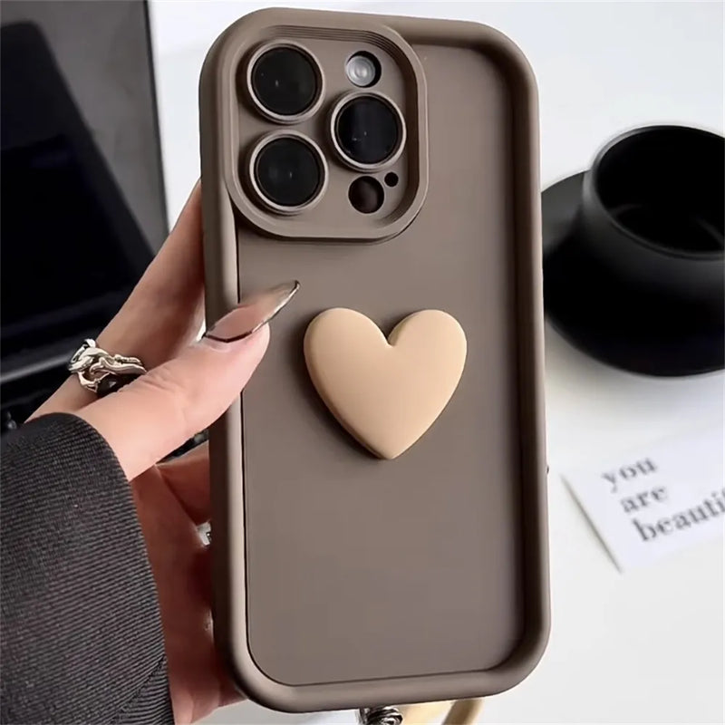 3D Heart Silicone iPhone Case
