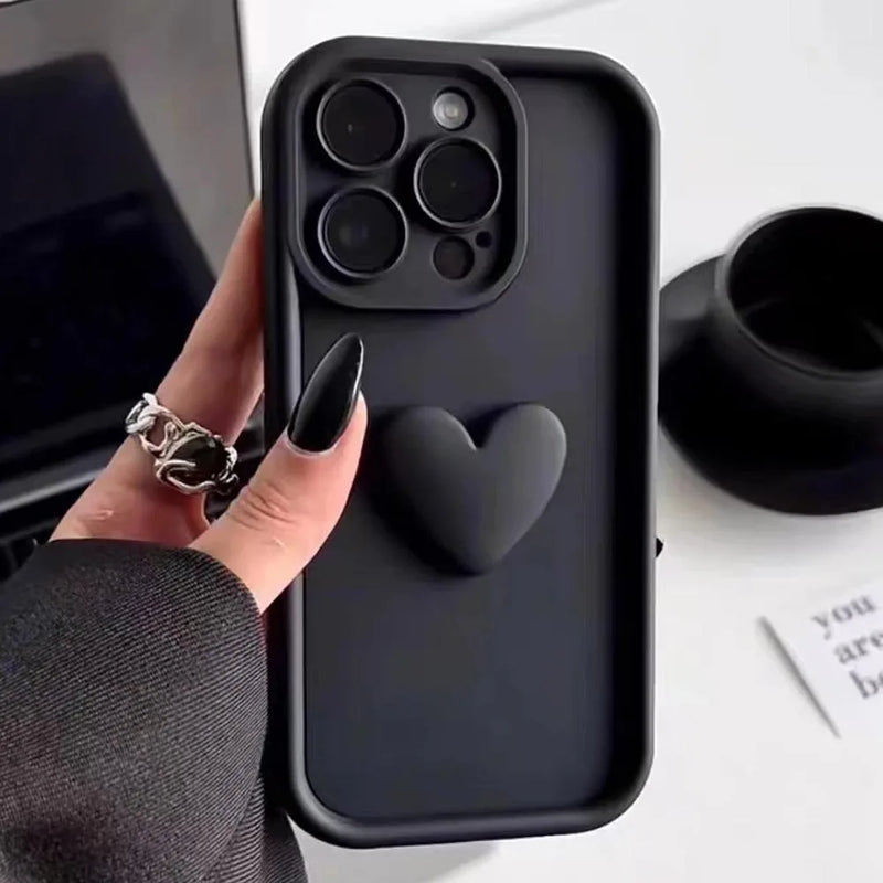 3D Heart Silicone iPhone Case