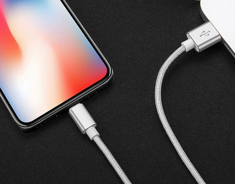 Metal Nylon Braided USB Cable for iPhone 14/13/12/11 & iPad