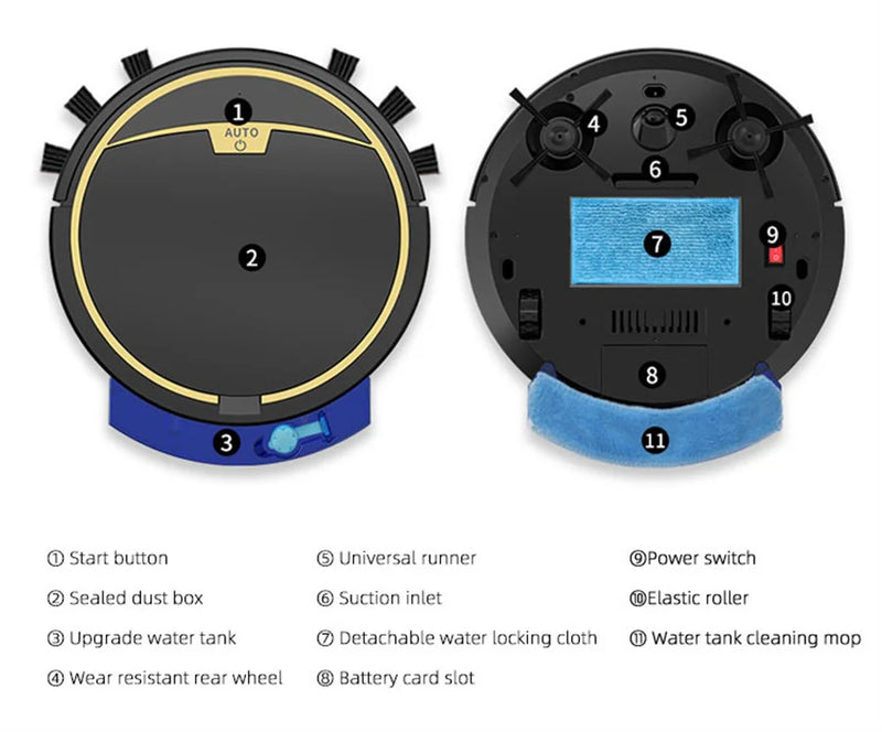 Smart Robot Vacuum Cleaner – 2800PA, Wet & Dry Mopping