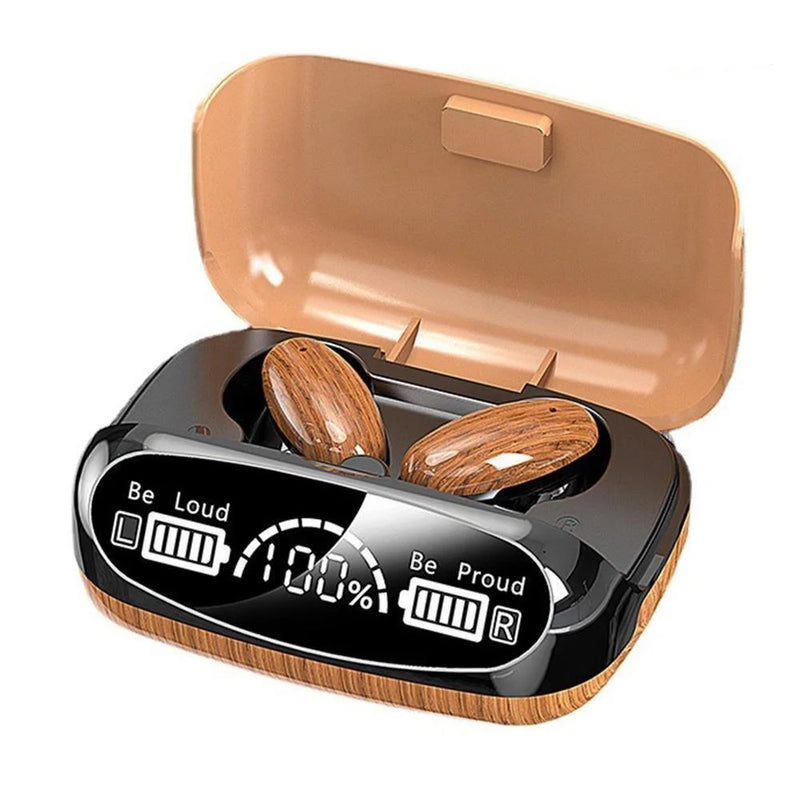 TWS Bluetooth 5.2 Earbuds with Wood Design