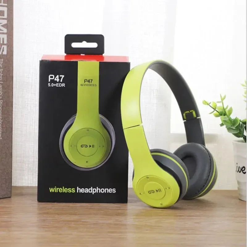 Foldable Bluetooth 5.0 Headphones with Mic & Bass – TF Card Support