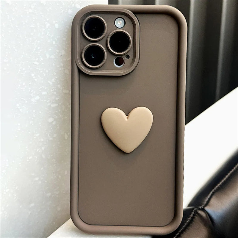 3D Heart Silicone iPhone Case