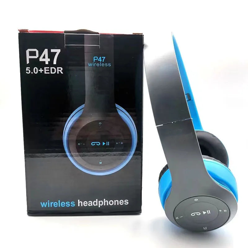 Foldable Bluetooth 5.0 Headphones with Mic & Bass – TF Card Support