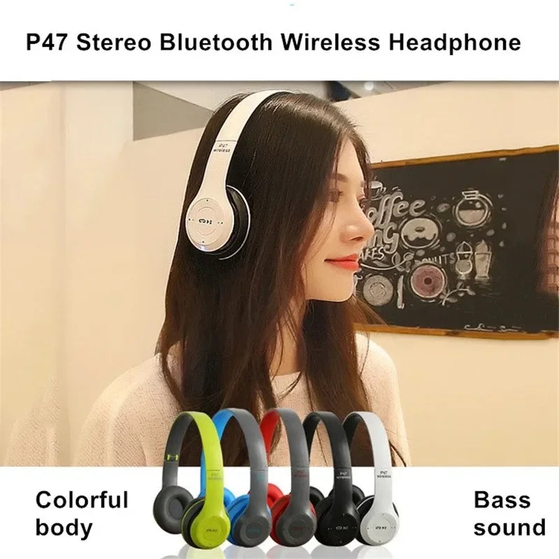 Foldable Bluetooth 5.0 Headphones with Mic & Bass – TF Card Support