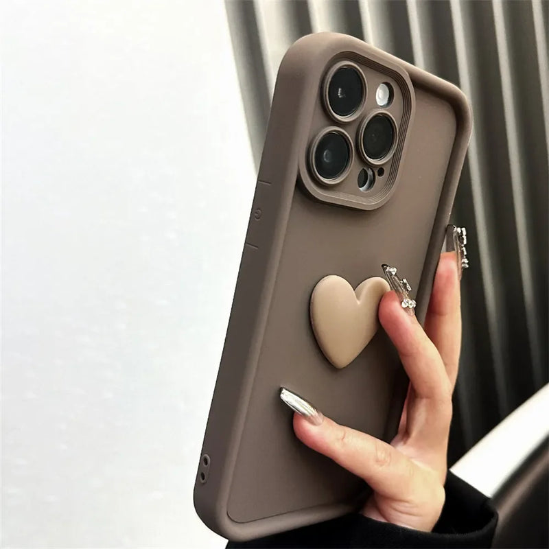 3D Heart Silicone iPhone Case